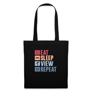 Eat Sleep View Repeat Stargazer Telescope Astronom - Stoffbeutel - Schwarz - Vorne
