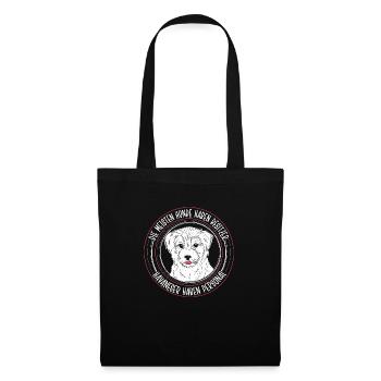 Les bichons havanais ont un maître maître de chien de bâton Hu - Sac en tissu - noir - Devant
