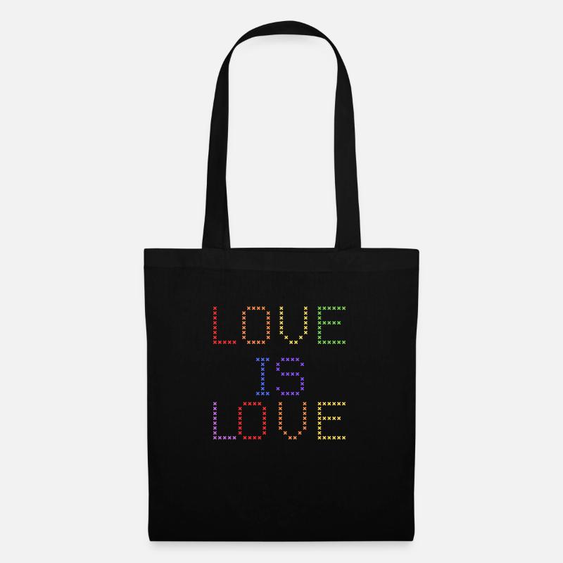 Liebe ist Liebe Stichmotive Pride Merch - Stoffbeutel - Schwarz