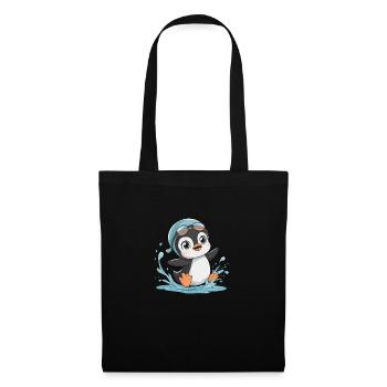 Penguin Fun: Spaß im Wasser! - Stoffbeutel - Schwarz - Vorne