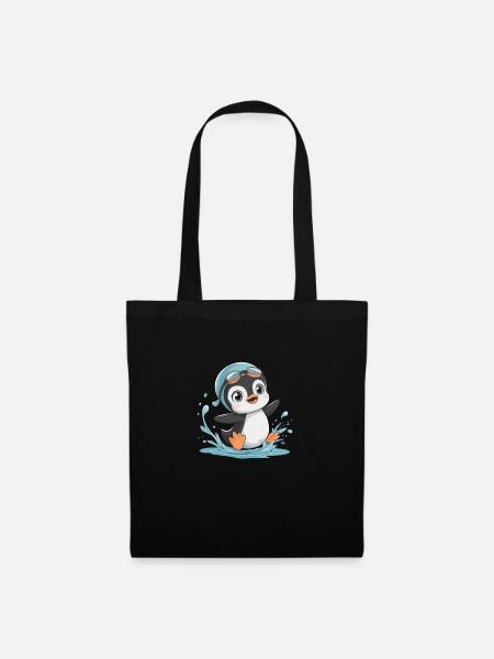 Penguin Fun: Fun in the Water! - Tote Bag - black