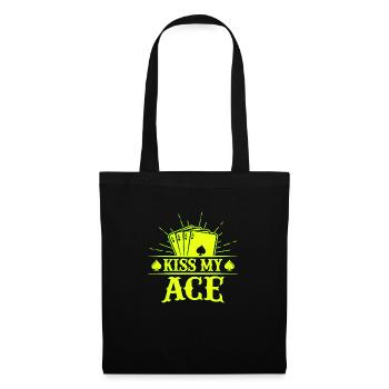 Kiss My Ace jeu de poker jeu de cartes casino club jouer - Sac en tissu - noir - Devant