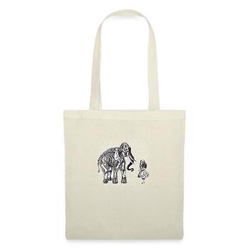 Alice au pays des merveilles et l’éléphant - Sac en tissu - nature - Devant
