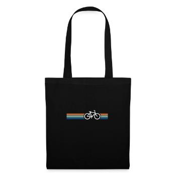 Vélo vintage rétro - Sac en tissu - noir - Devant