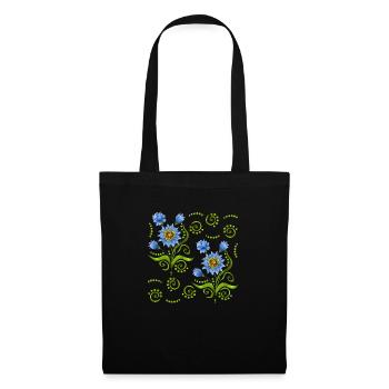 Blume - Stoffbeutel - Schwarz - Vorne
