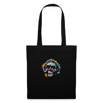 Skull flowers calavera - Sac en tissu - noir - Devant
