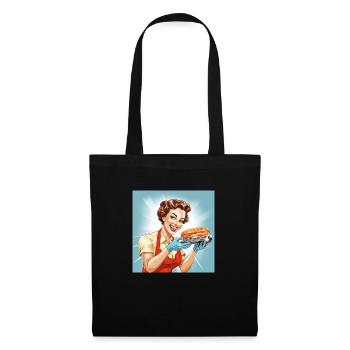 Rétro Pin-up Fille Femme forte - Sac en tissu - noir - Devant
