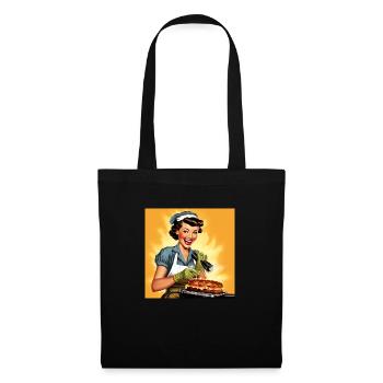 50s style pinup girl dressed as industrial worker - Stoffbeutel - Schwarz - Vorne