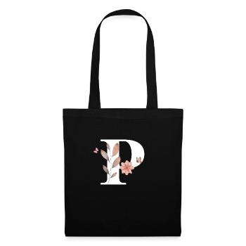 Letter p wildflowers watercolors - Tote Bag - black - Front