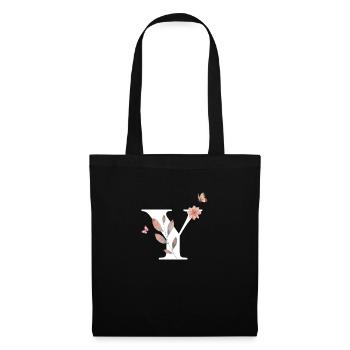 Letter y wildflowers watercolors - Tote Bag - black - Front