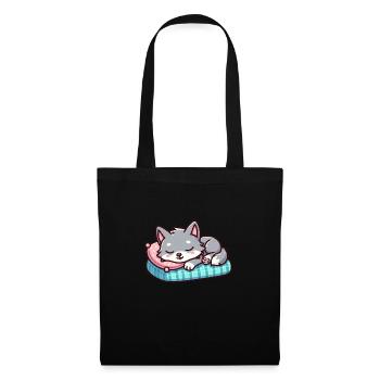 Cute Little Sleeping Wolf - Tote Bag - black - Front