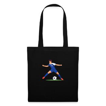 Fußballer mit blauem trikot - Stoffbeutel - Schwarz - Vorne