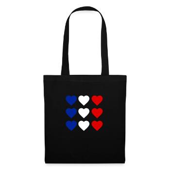 Herz Frankreich - Stoffbeutel - Schwarz - Vorne