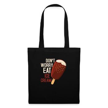Don't Worry Eat Ice Cream Cone Scoop Summer - Stoffbeutel - Schwarz - Vorne