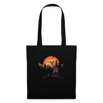 Fawn Deer Forest Deer Nature Sunset - Tote Bag - black - Front