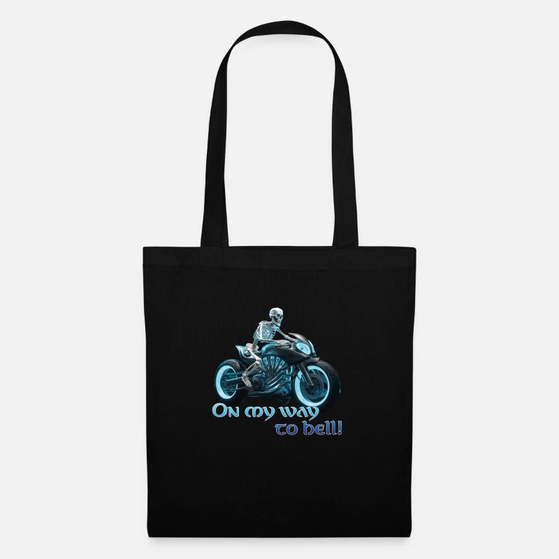 Biker Skeleton 06 2024 A 02 - Tote Bag - black
