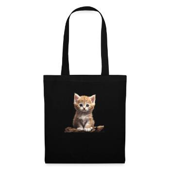 Petit chaton mignon - Sac en tissu - noir - Devant