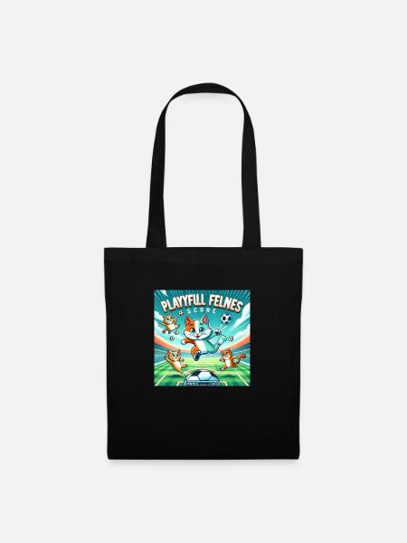 Soccer Cats 003 - Tote Bag - black