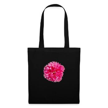 Blüte pink Einzelblüte Blume Rose - Stoffbeutel - Schwarz - Vorne