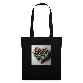 coeur - Sac en tissu - noir - Devant