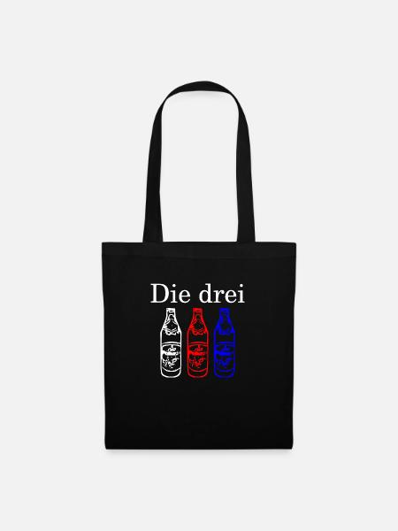 Die Drei Flaschen - hell - Stoffbeutel - Schwarz