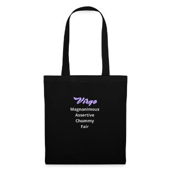 Logo signe astrologique "Vierge" - Sac en tissu - noir - Devant