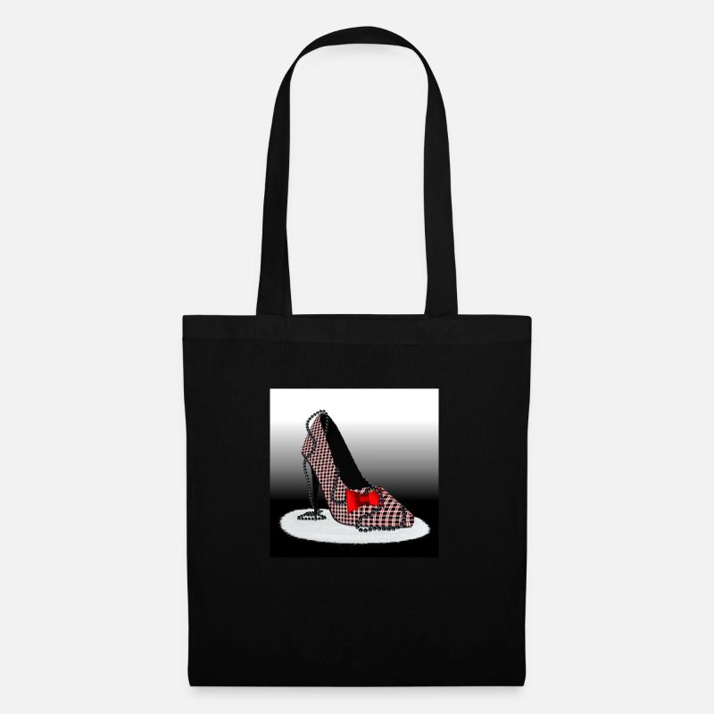 High Heels – Scottish Check Pattern - Tote Bag - black