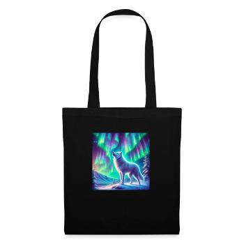 Wolf Aurora Borealis - Stoffbeutel - Schwarz - Vorne