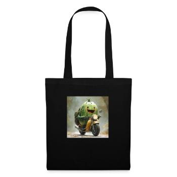 Lusitge cucumber rides a motorcycle - Tote Bag - black - Front