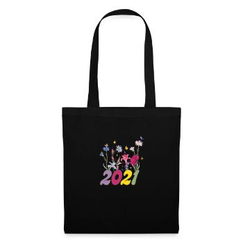 Année de naissance 2021 fleurs sauvages - Sac en tissu - noir - Devant