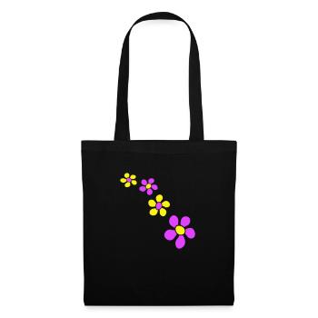 Beaucoup de fleurs colorées belle conception de motif décoratif - Sac en tissu - noir - Devant