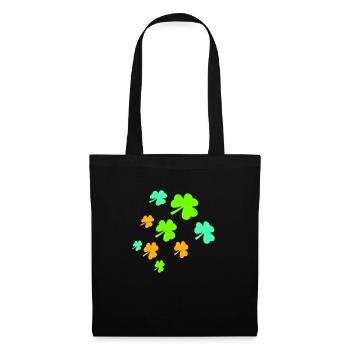 Shamrock Many Three-Leaf Leaves Green Pattern - Tote Bag - black - Front