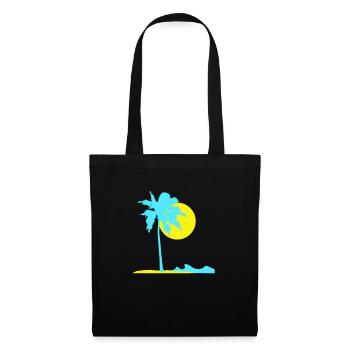 Palm Tree Island Plage Vacances Soleil Mer Belle Soirée - Sac en tissu - noir - Devant