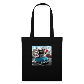 Cat on tour - I love Germany! - Berlin - Stoffbeutel - Schwarz - Vorne