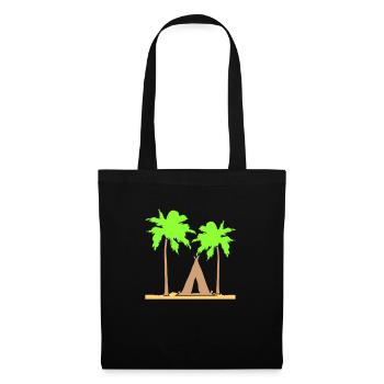 tente palmiers loisirs plage vacances camping-car en plein air - Sac en tissu - noir - Devant