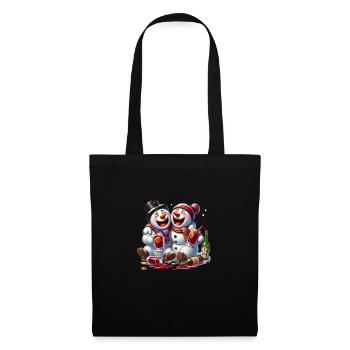Two drunk snowmen on mulled wine winter - Tote Bag - black - Front