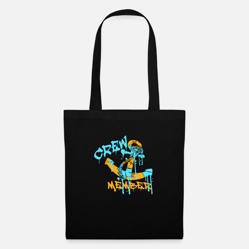 Membre d’équipage de voile ancre graffiti spray drop - Sac en tissu - noir