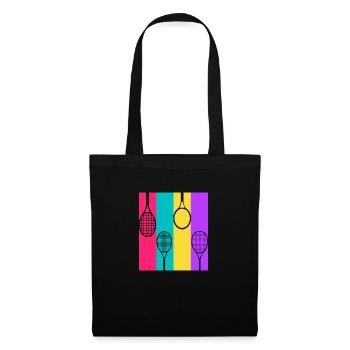 Tennis rétro - idée cadeau tennis - Sac en tissu - noir - Devant
