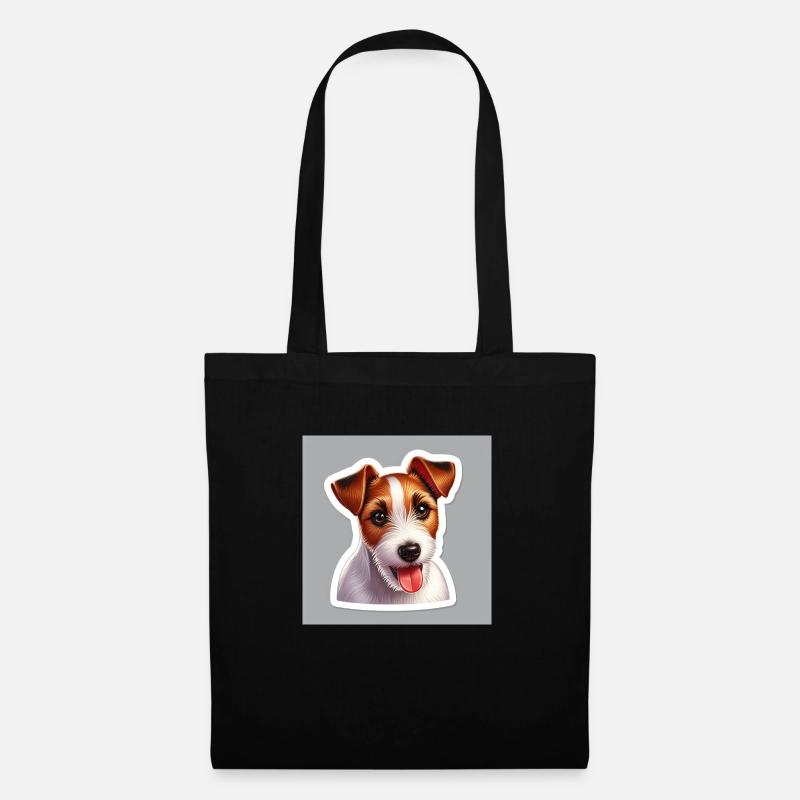 Realistischer Terrier Sticker - Stoffbeutel - Schwarz