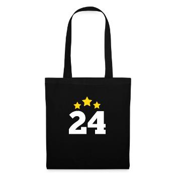 24 ans étoile - cadeau 24e anniversaire - Sac en tissu - noir - Devant