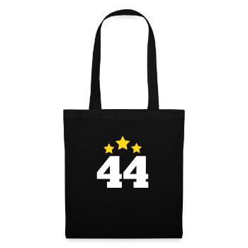 44 Jahre Stern - Geschenk zum 44. Jubiläum - Stoffbeutel - Schwarz - Vorne
