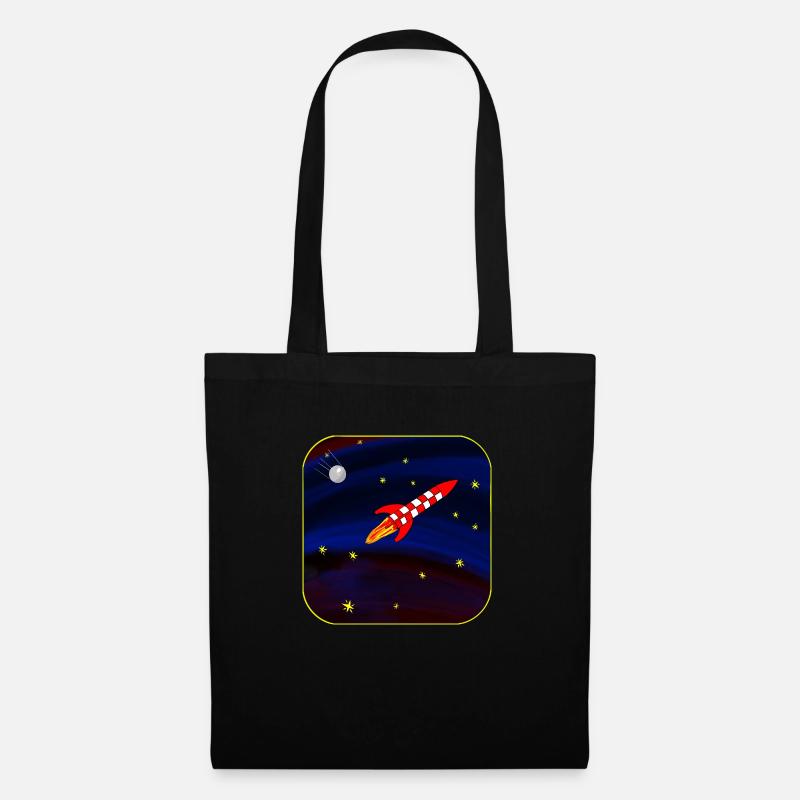 Sputnik-Rakete - Stoffbeutel - Schwarz