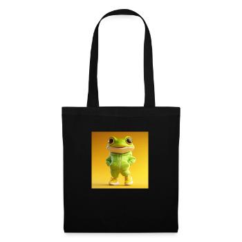 3d Character – Cute Frog - Tote Bag - black - Front
