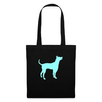Large Dog Silhouette Outline Border - Tote Bag - black - Front