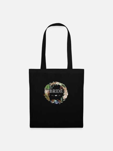 Trensenkranz Boho Blumen - Stoffbeutel - Schwarz