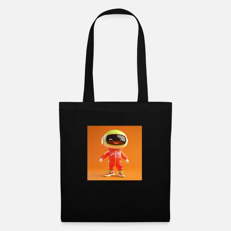 3d Character - Cute Robot - Tote Bag - black