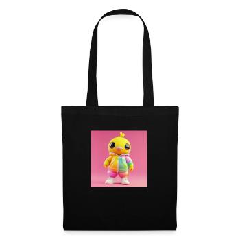 3d Character - Cute Rainbow Bird - Tote Bag - black - Front