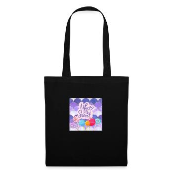 Life Is Sweet - Colourful Candy Lollipop Design - Tote Bag - black - Front