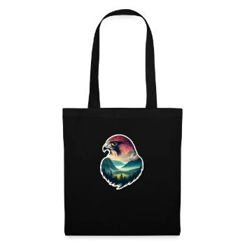 Faucon Fauconnerie Oiseau de proie Fauconnerie Fauconnier - Sac en tissu - noir - Devant