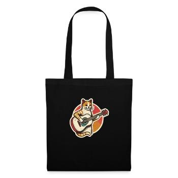Cat with Guitar / Guitar - Tote Bag - black - Front